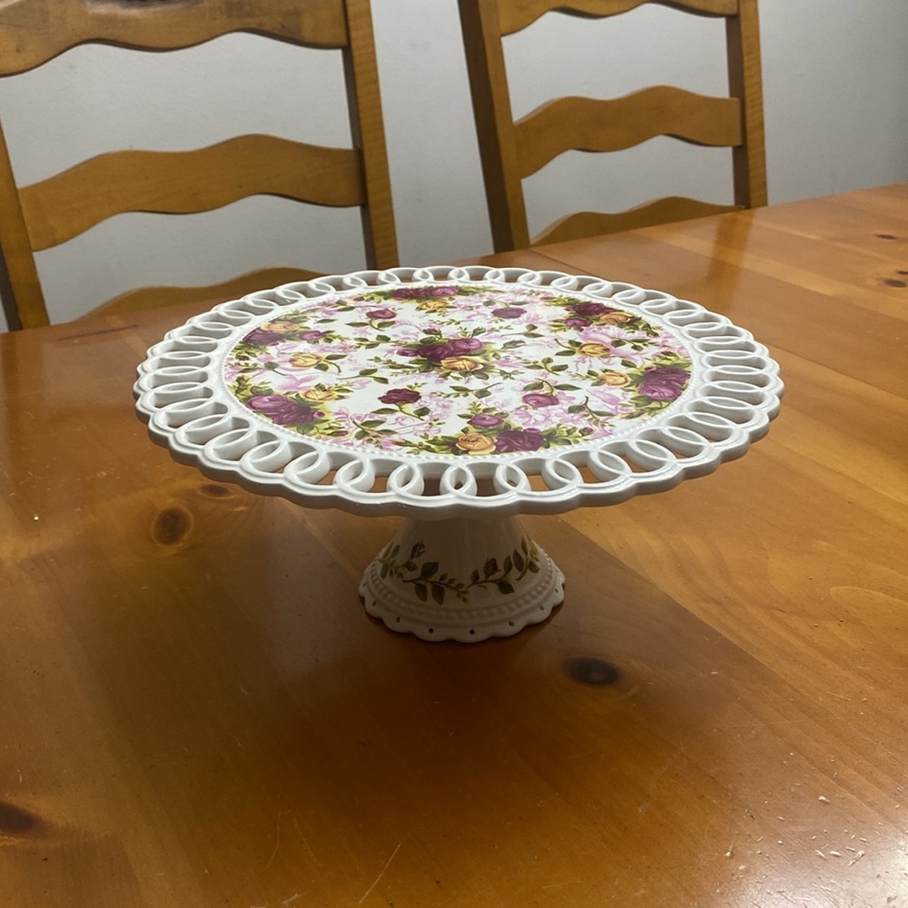 Royal Albert Old Country Roses Ceramic Cake Stand Pedestal